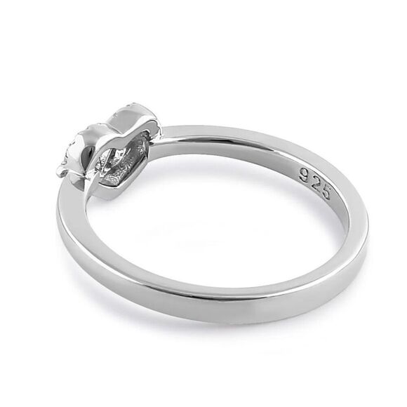 Sterling Silver Inner Heartbeat Round Cut Clear CZ Ring Nurse Doctor Gift New - Picture 4 of 4